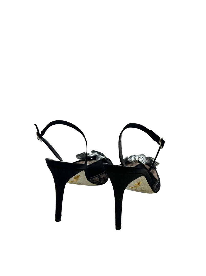 René Caovilla Crystal Slingback 80