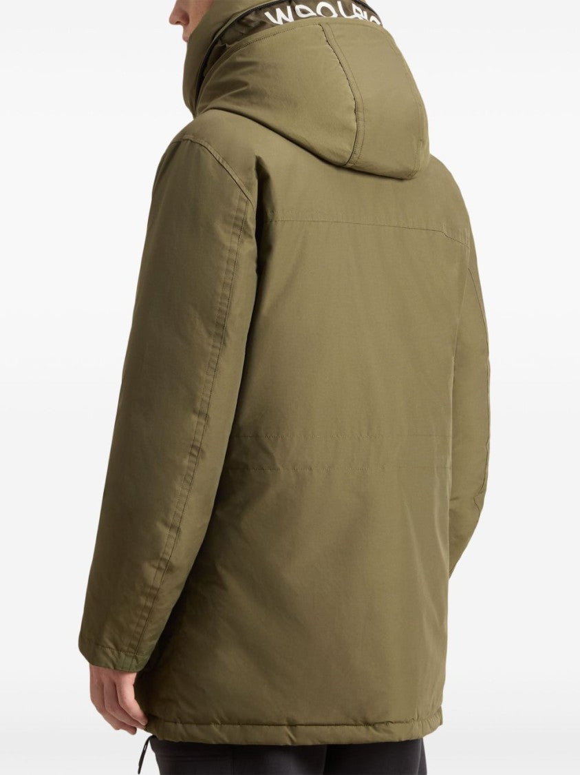 Woolrich Olive Green Cotton-Polyamide Blend Parka