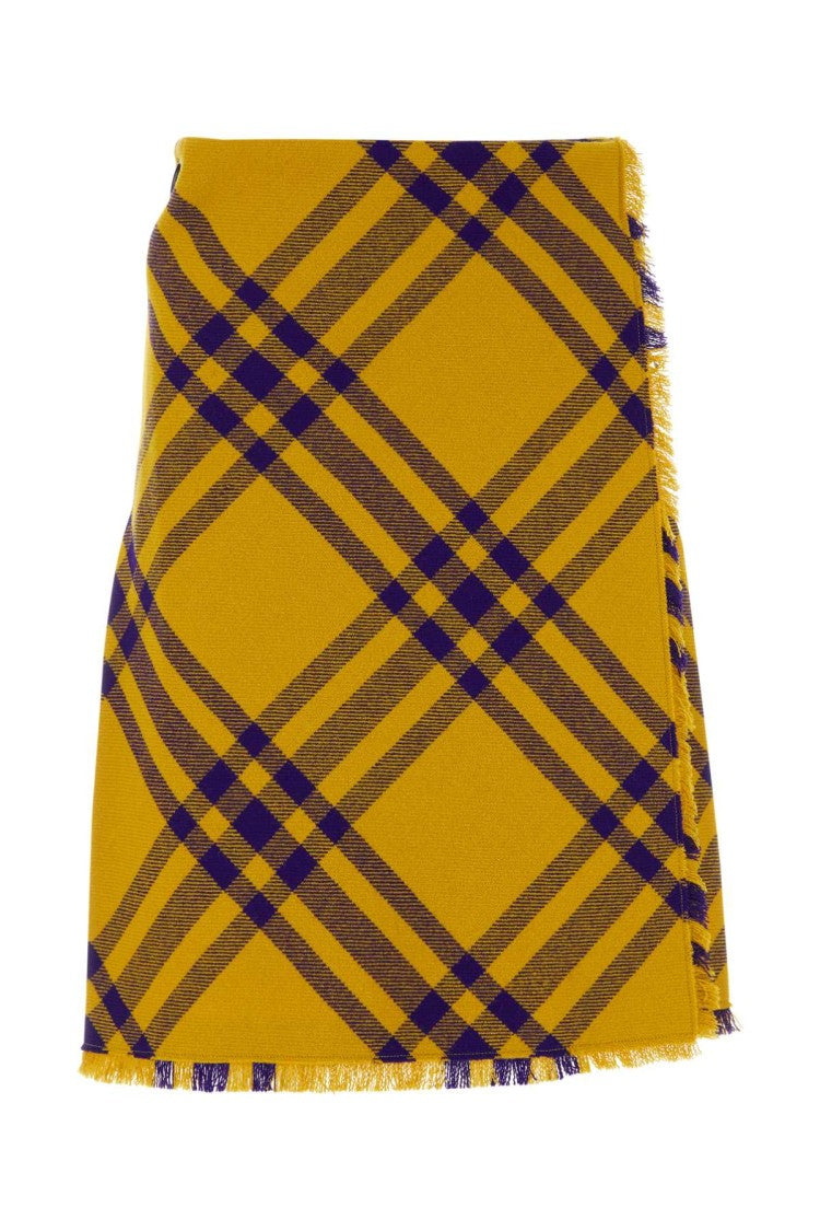 Burberry Embroidered Wool Skirt