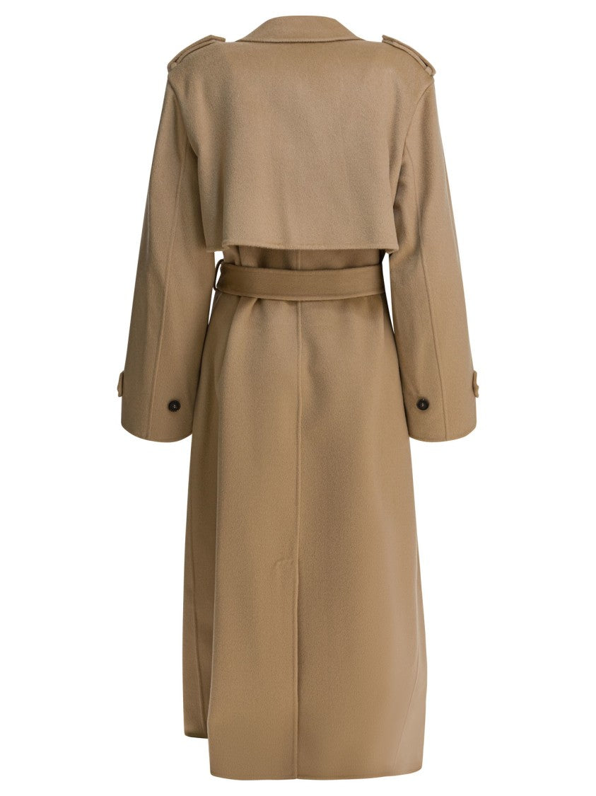 Ivy & Oak Long Belted Wool Coat With Wide Lapels