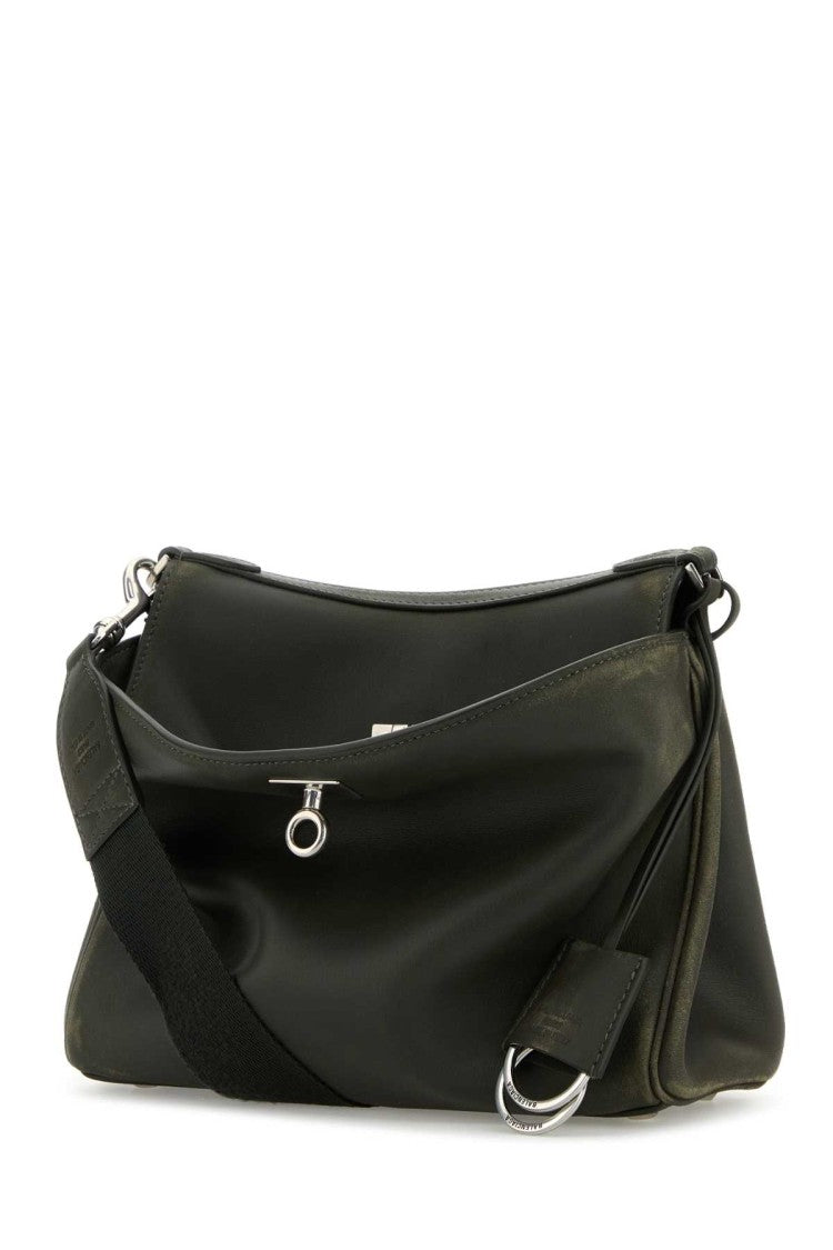 Balenciaga Dark Green Leather Small Rodeo Messenger Crossbody Bag