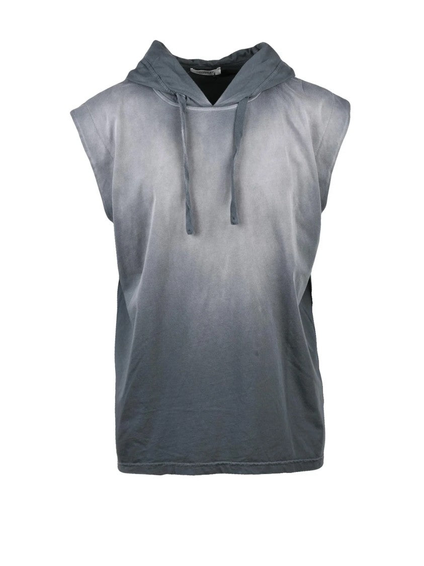 Crossley Grey Sleeveless Hooded Cotton T-Shirt