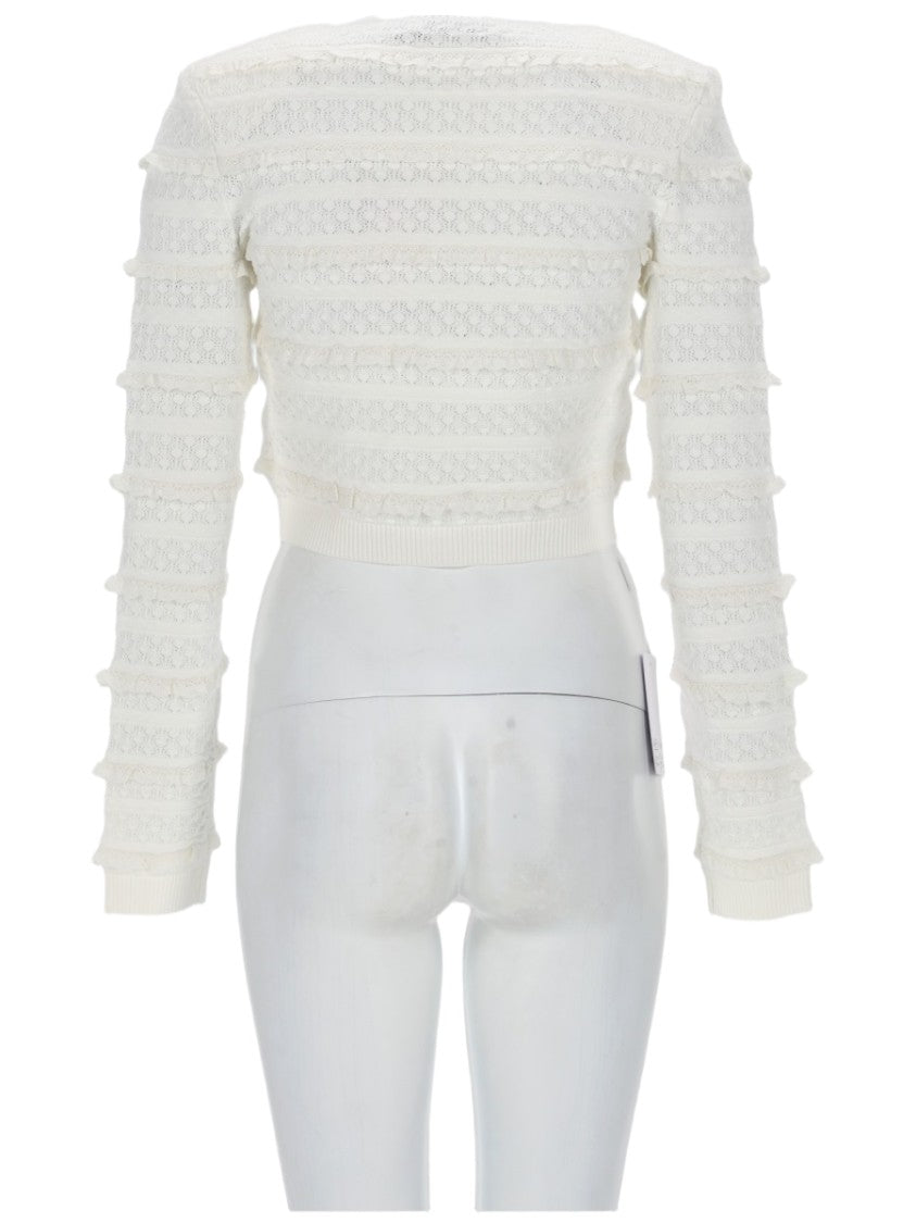 Self-Portrait Slim Fit Rhinestone Buttons Cardigan