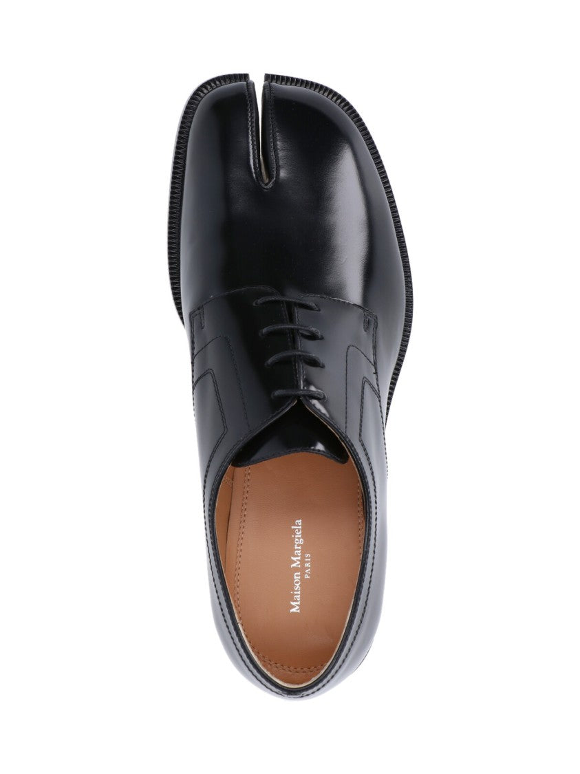 Maison Margiela Black Tabi Squared Toe Leather Shoes