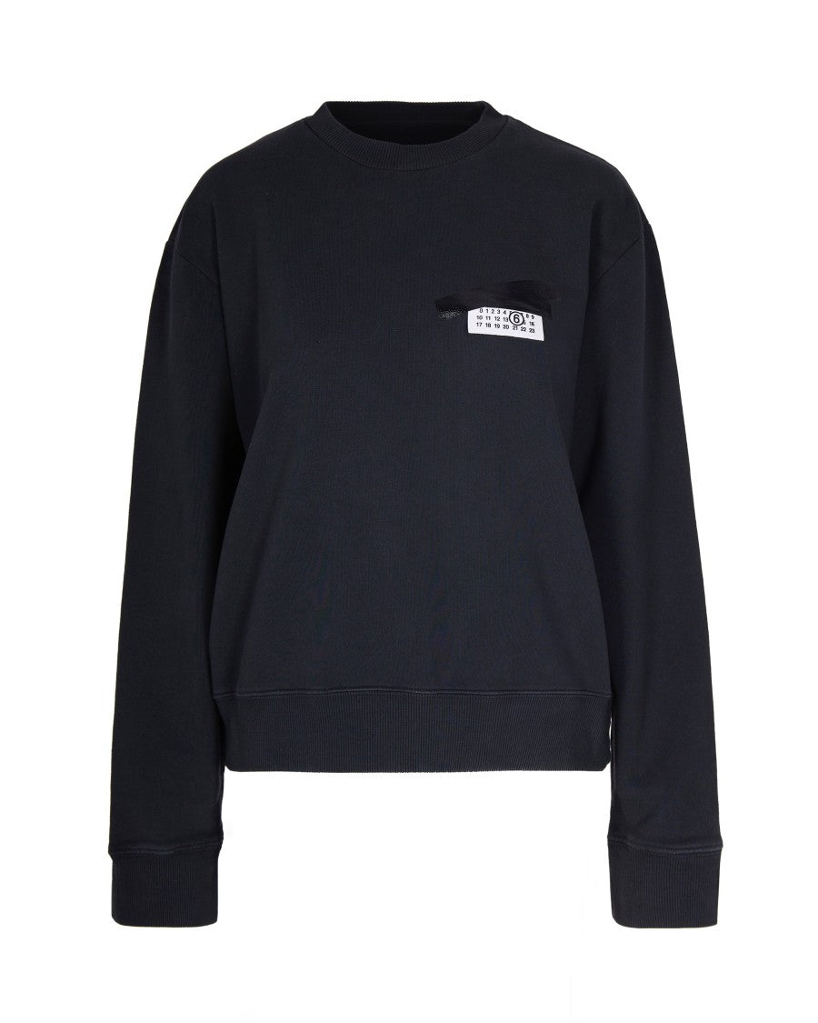 Mm6 By Maison Margiela Washed Black Numeric Signature Sweatshirt