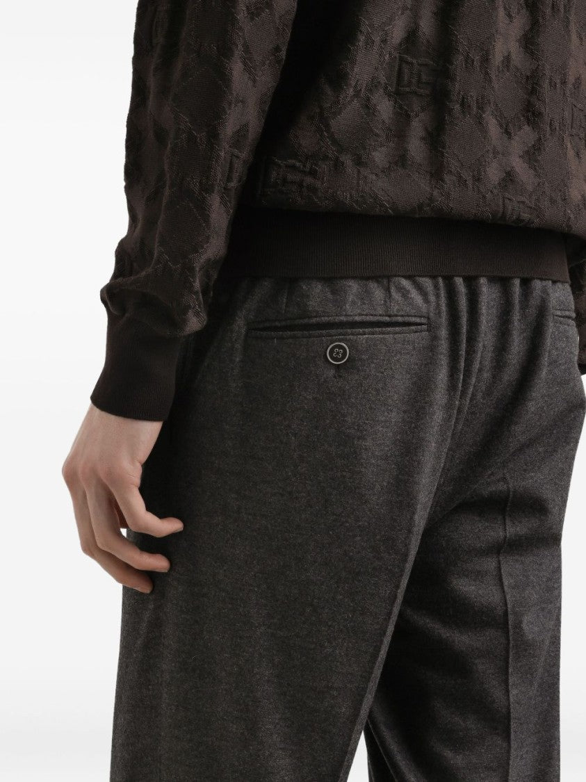 Dolce & Gabbana Tailored Grey Virgin Wool Cigarette Trousers
