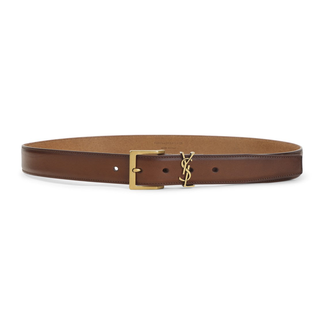 Saint Laurent Smooth Brown Leather Belt