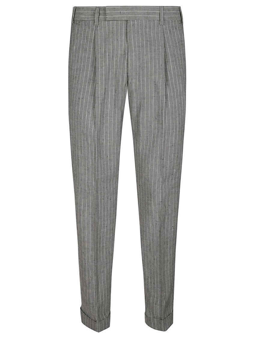 Pt Torino Grey Rebel 1 Linen-Cotton Pants