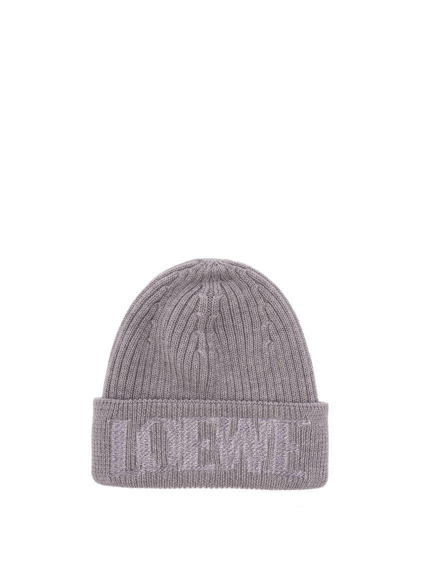 Loewe Ribbed Wool Beanie With Folded Cuff