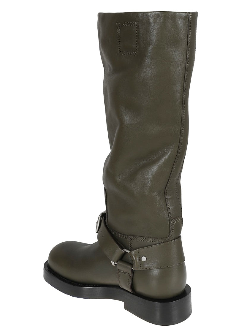 Burberry Tall Green Leather Boots