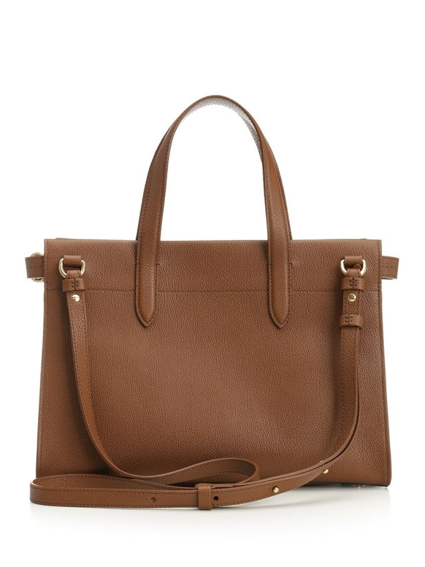 Burberry Structured Calf Leather Medium Tote