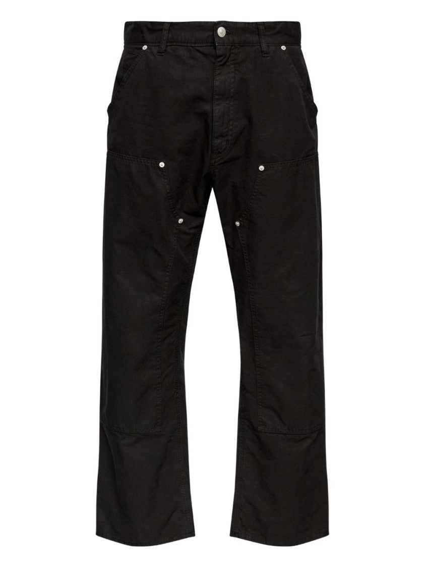 Mm6 By Maison Margiela Black Jeans With Multi-Pocket Design And Silver Rivets