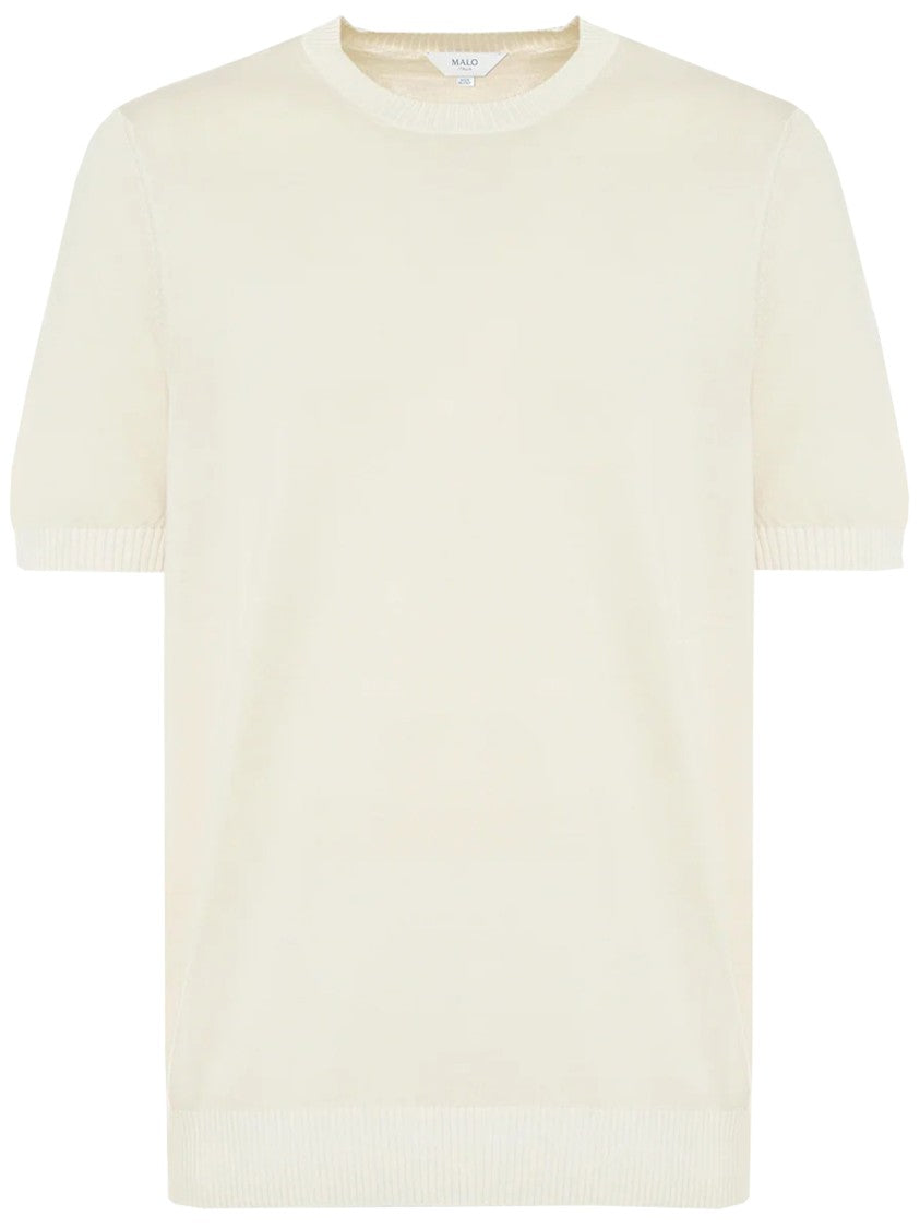 Malo Black Lightweight Cotton Knit Top