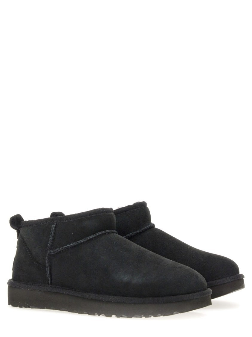 Ugg Black Classic Ultra Mini Leather Boots