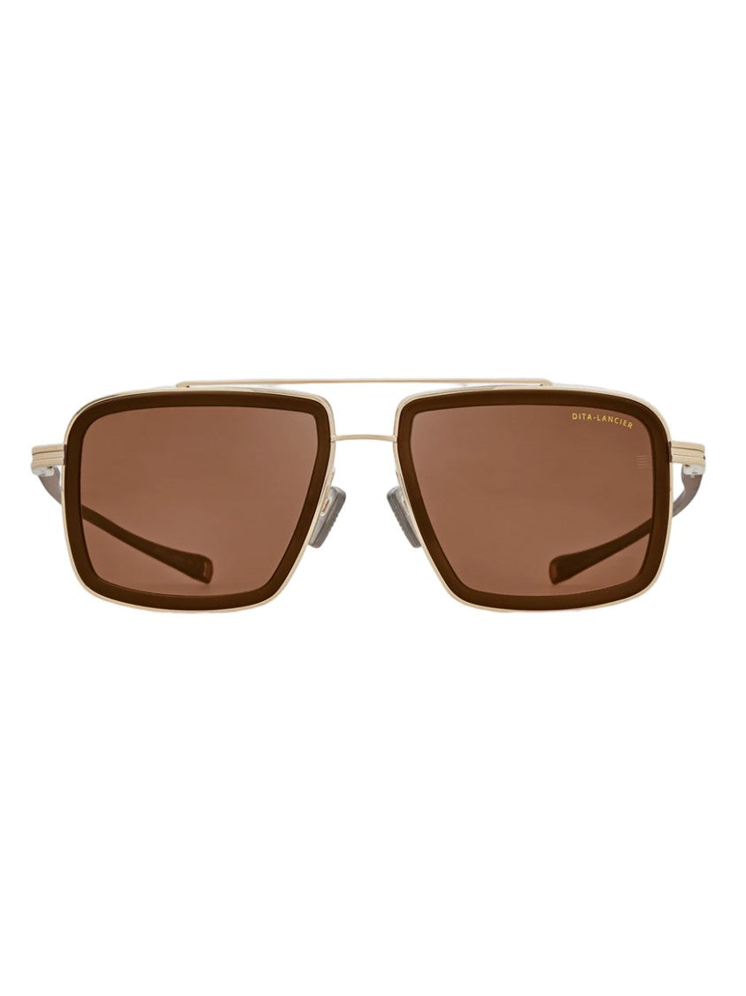 Dita Rectangular Brown-Tinted Sunglasses