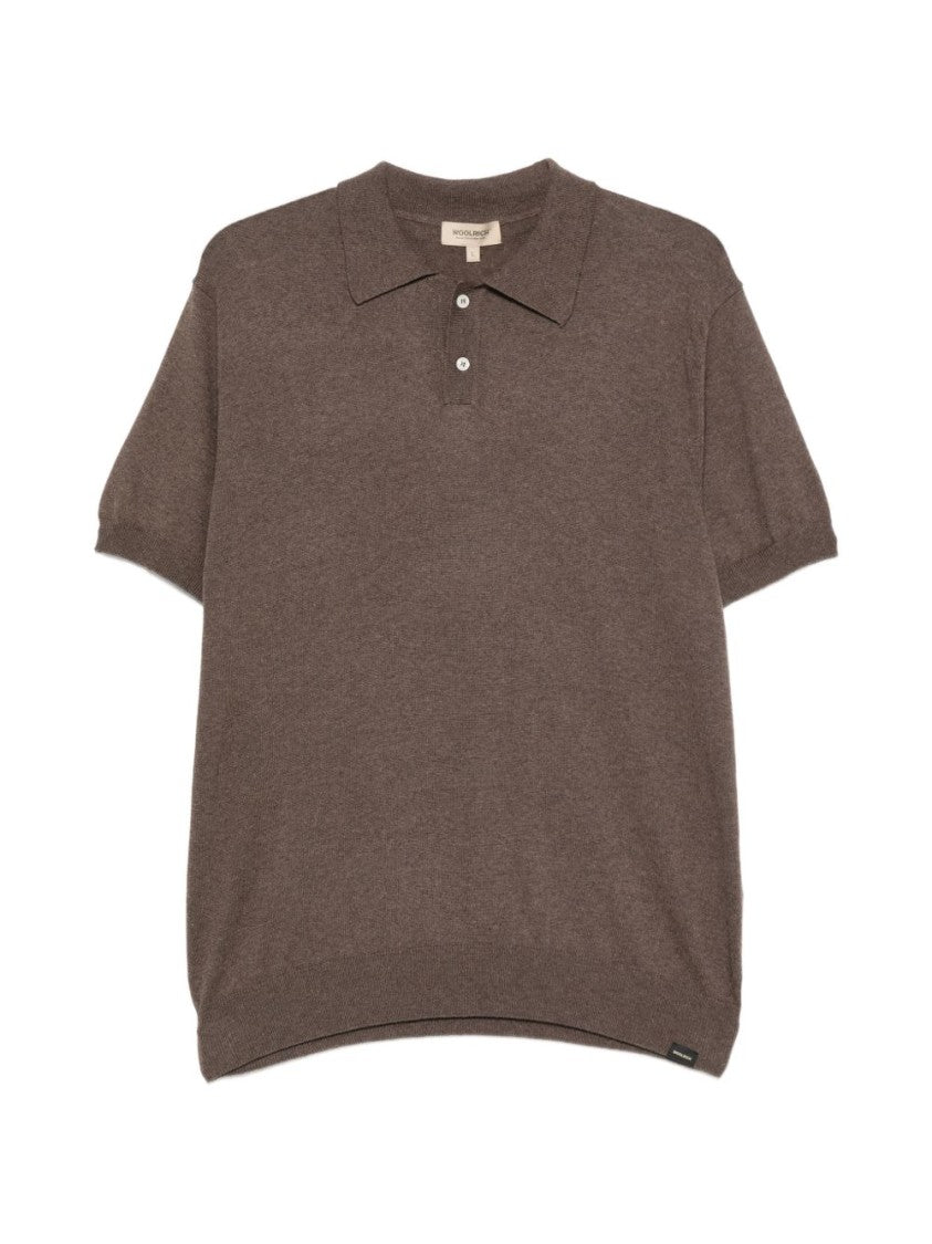 Woolrich Short-Sleeved Ribbed Polo Shirt
