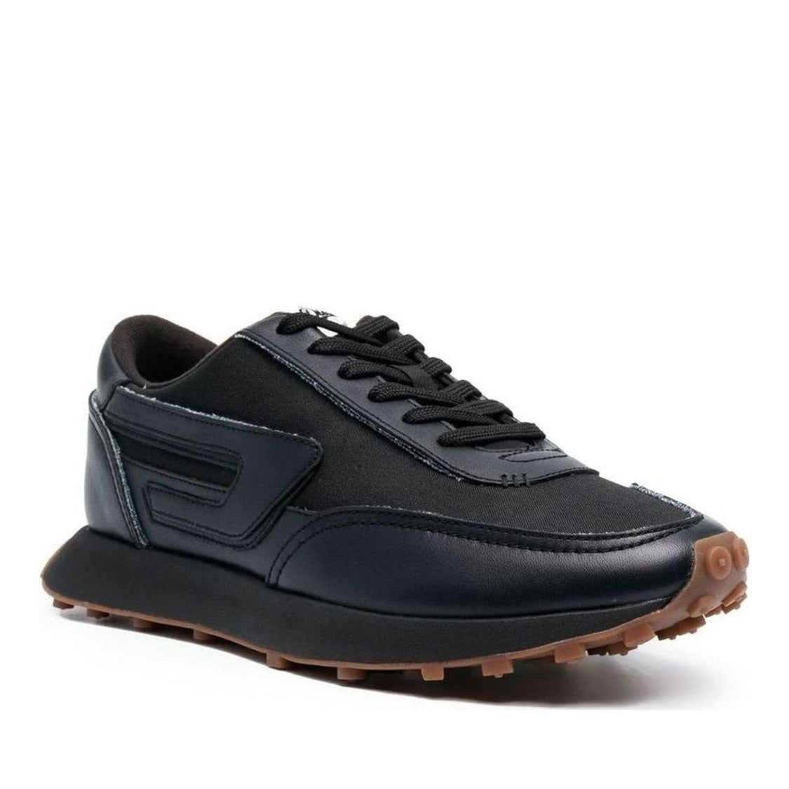Diesel S-Racer Lc Black Minimalist Leather Low-Top Sneakers