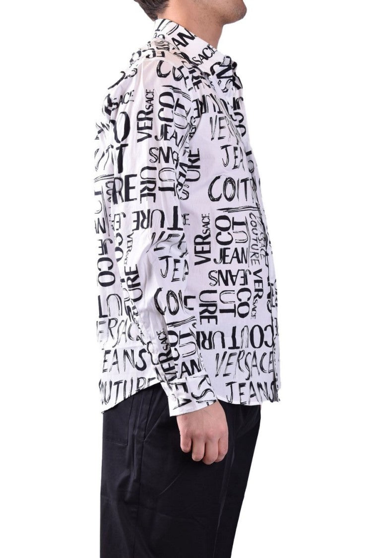 Versace Jeans Couture Baroque Print White Long-Sleeved Shirts