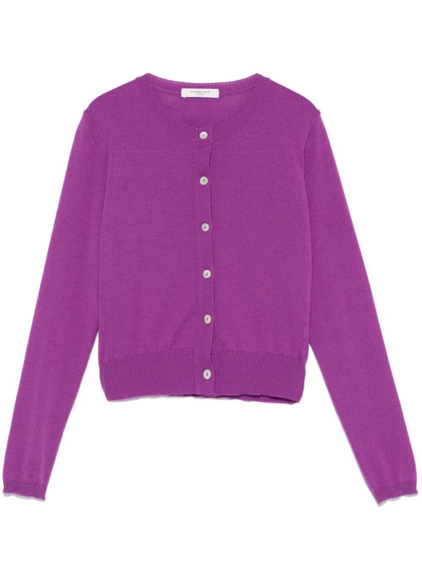 Charlott Cropped Wool Cardigan With Button-Down Front