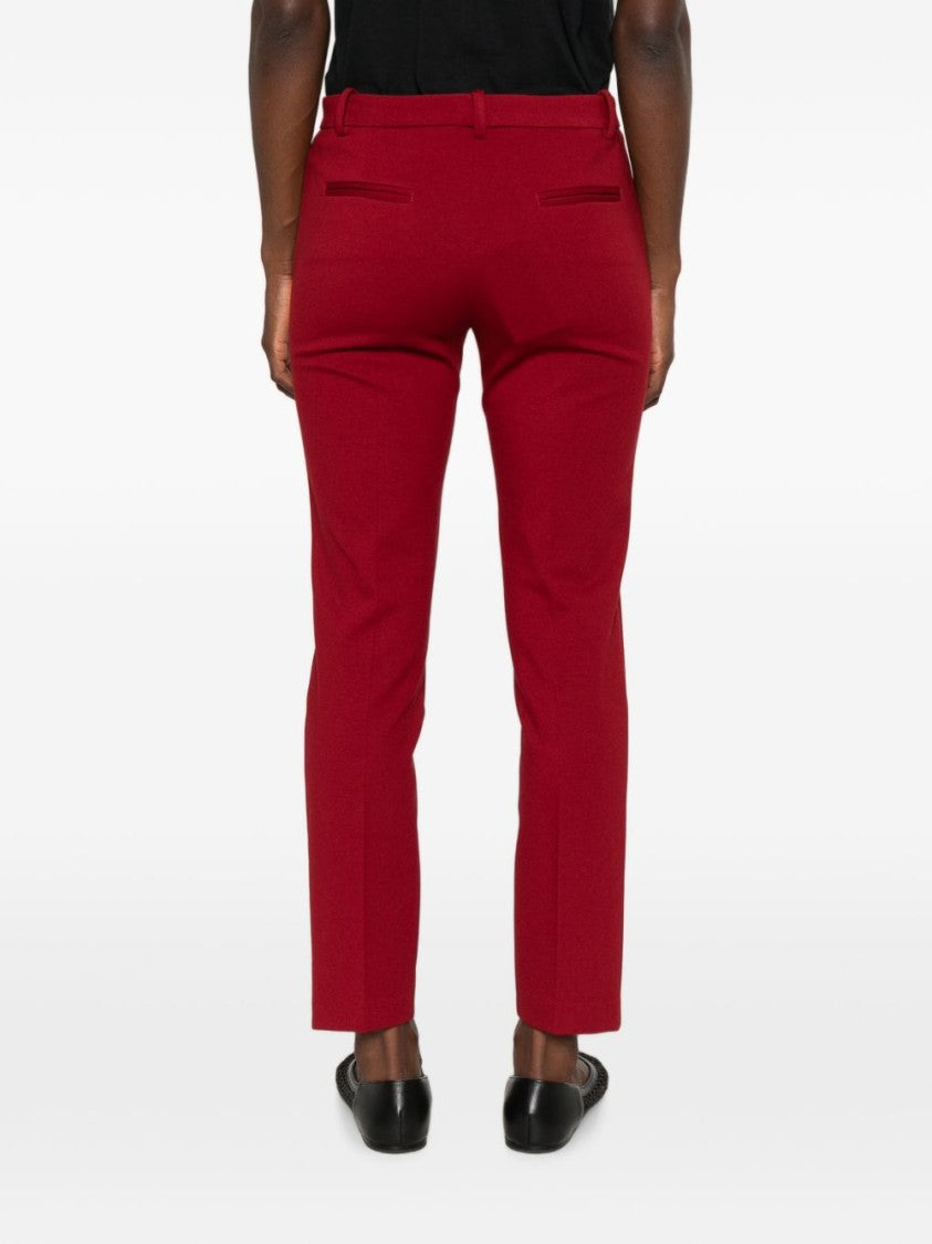 Pinko Red Tapered Refined Detail Slim Tailored Pants
