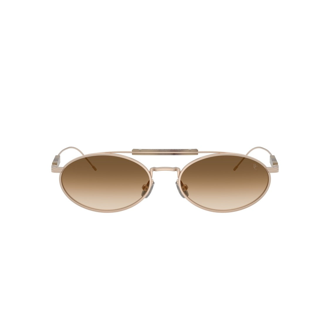Brunello Cucinelli 0Bc2013st Oval Titanium Sunglasses With Gradient Brown Lenses
