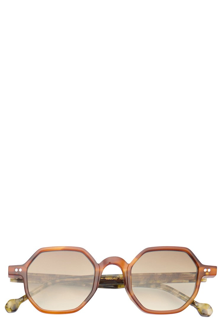 District People Meguro Tortoiseshell Octagonal Brown Gradient Lens Sunglasses
