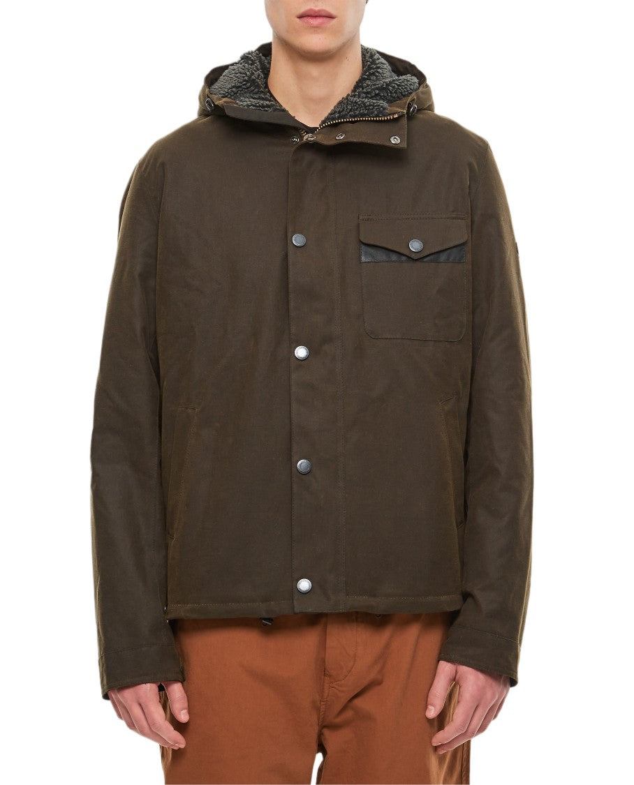 Barbour Green Kevlar Wax Hooded Jacket