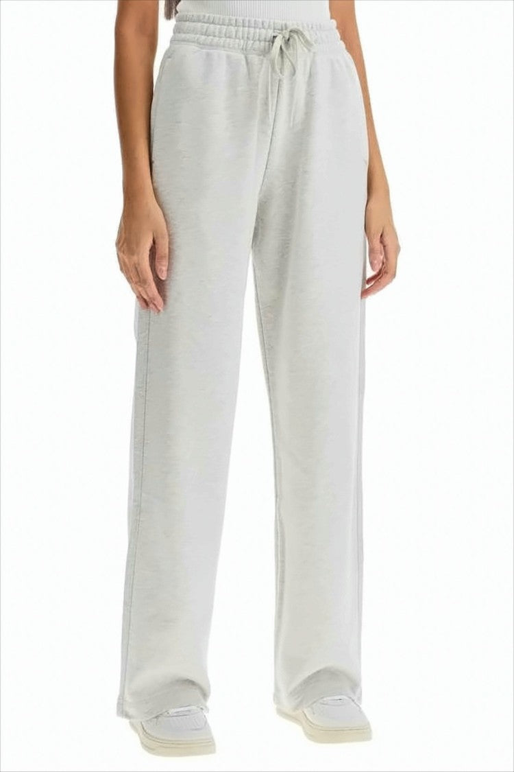 Maison Kitsuné Relaxed Wide-Leg Pants With Drawstring And Heathered Texture