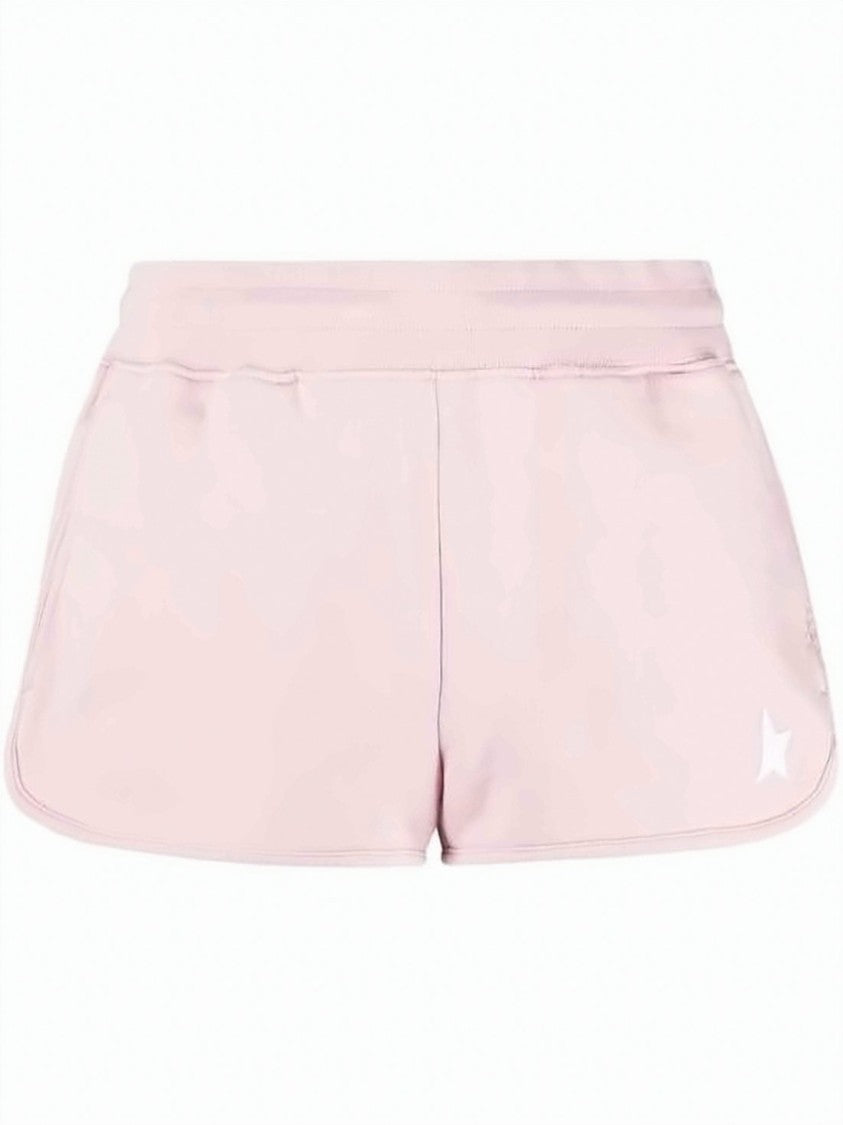 Golden Goose Pastel Pink Relaxed Fit Shorts With Curved Hem