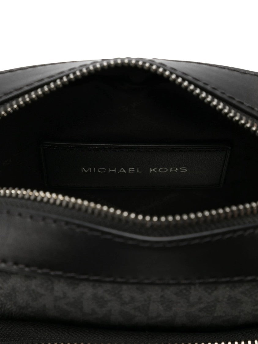 Michael Kors Black Hudson Logo Rectangular Messenger Bag