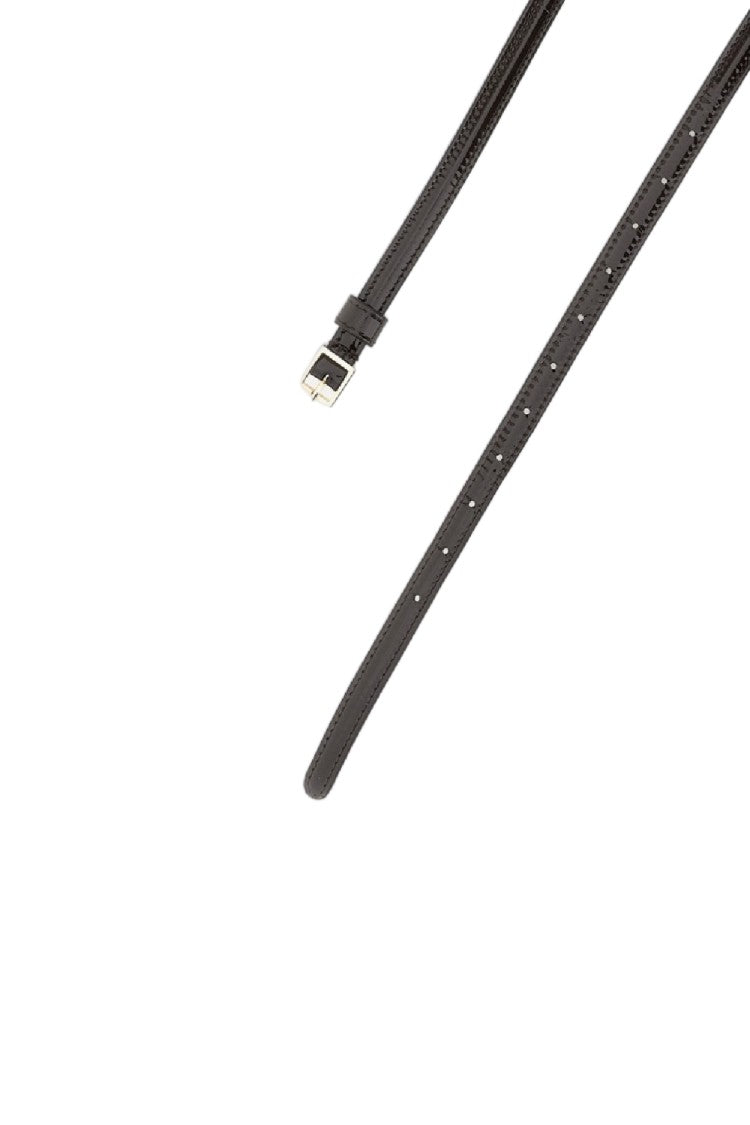 Plan C Brown Bow Detail Patent Leather Belt