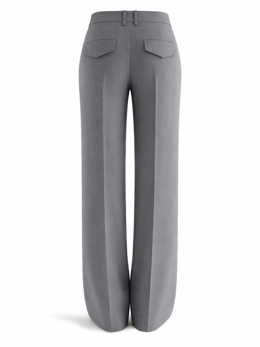 Jil Sander Muted Grey High-Waisted Wool Gabardine Pants
