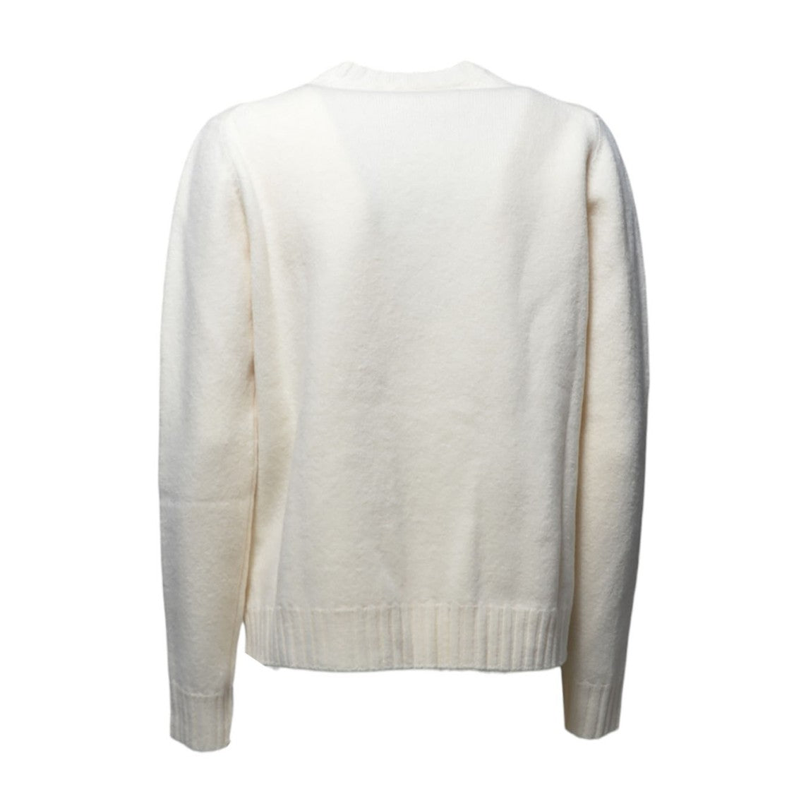 Jil Sander Cream Wool Boxy Crewneck Sweater