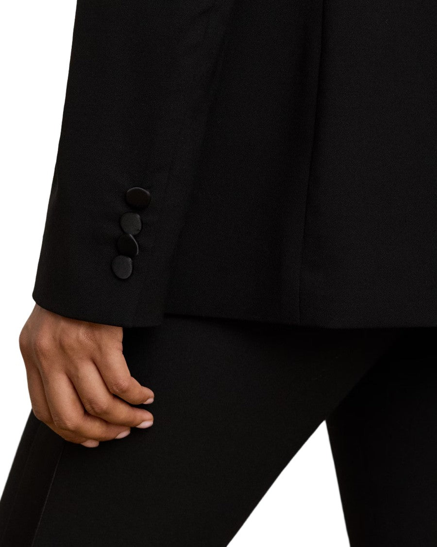 Lauren Ralph Lauren Double-Breasted Blazer With Satin Lapels