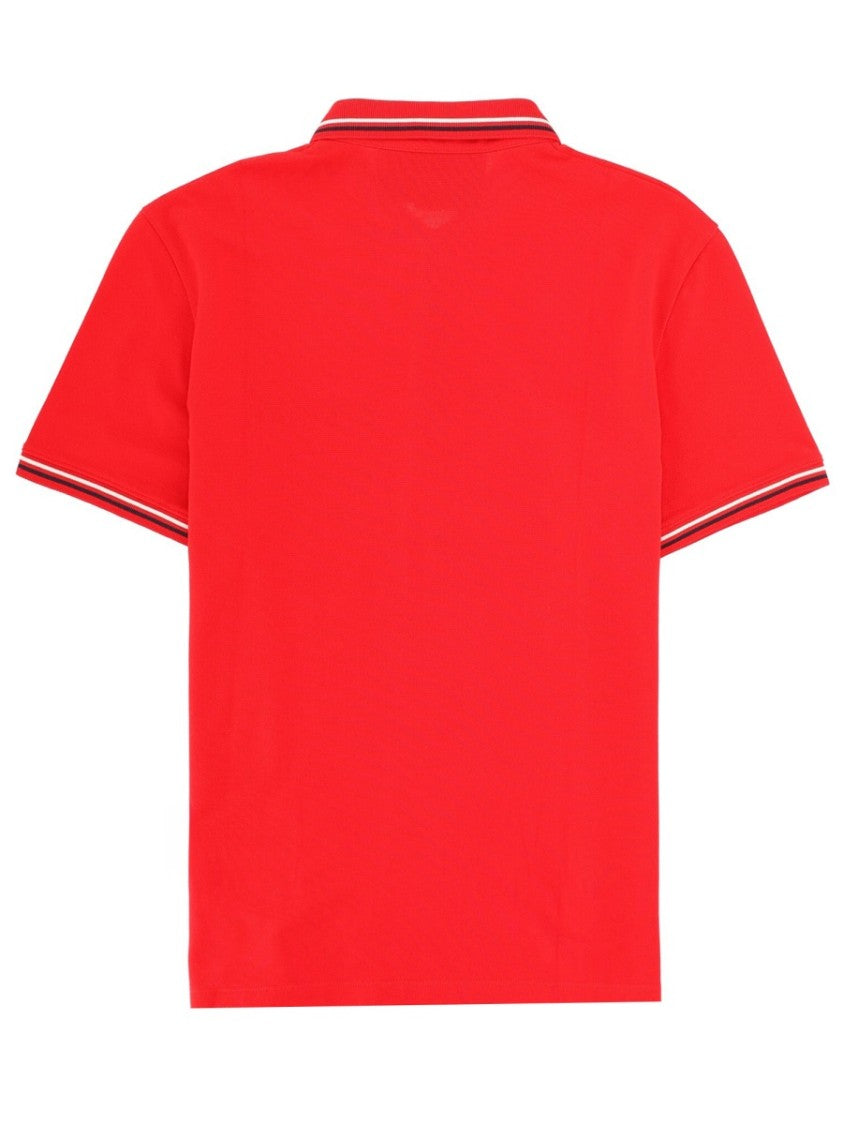 Valentino Logo Patch Striped Cotton Polo Shirt