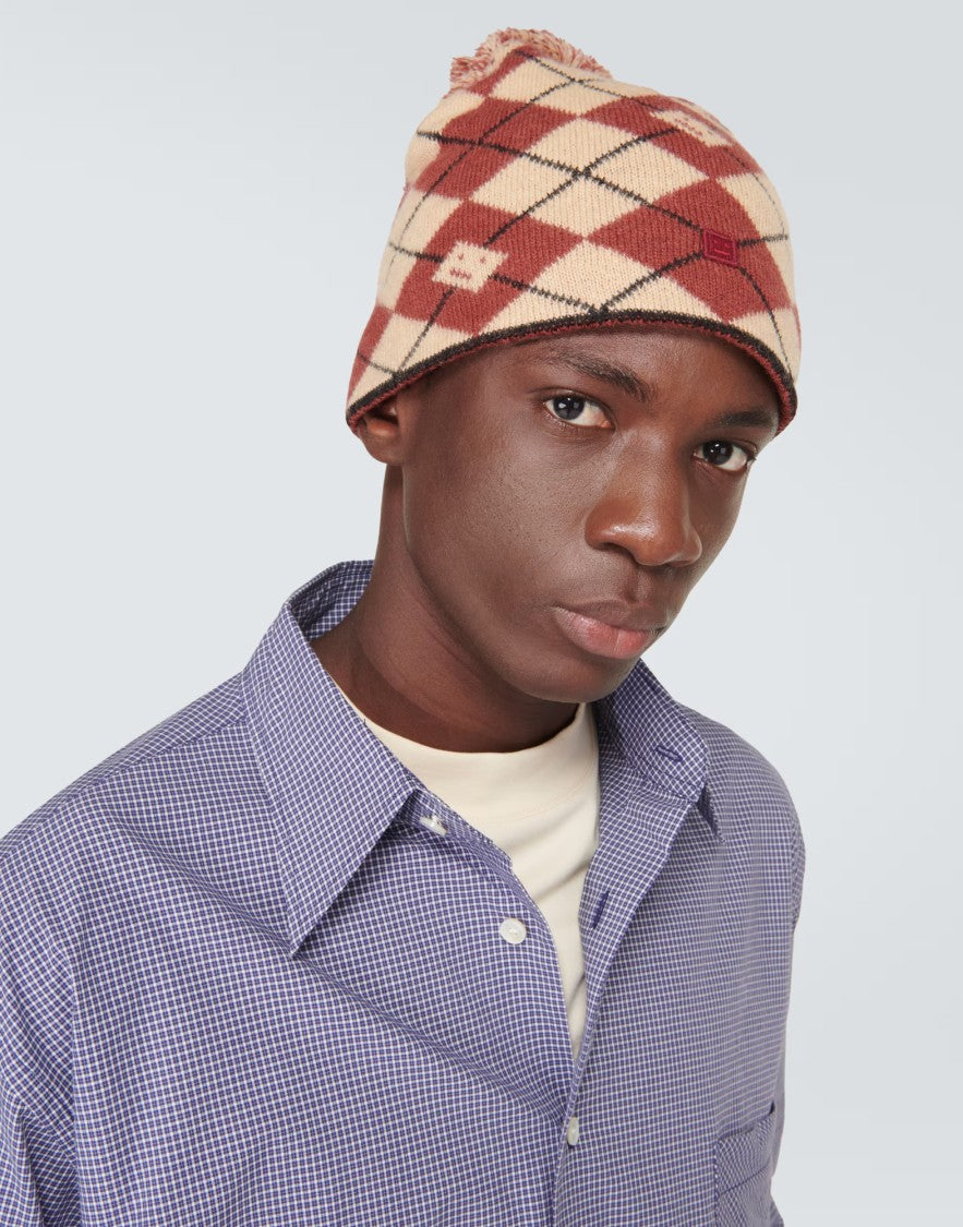 Acne Studios Argyle Face Wool Blend Beanie