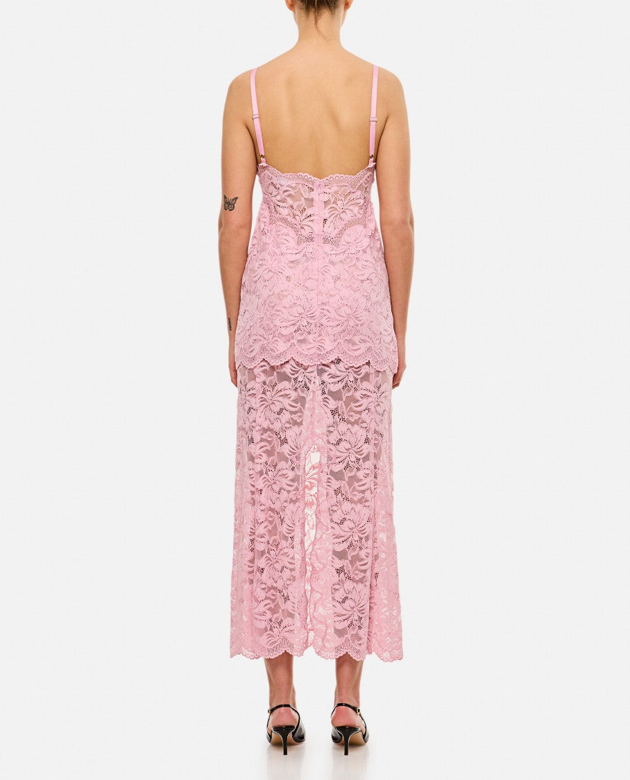 Rabanne Pink Lace Long Dress