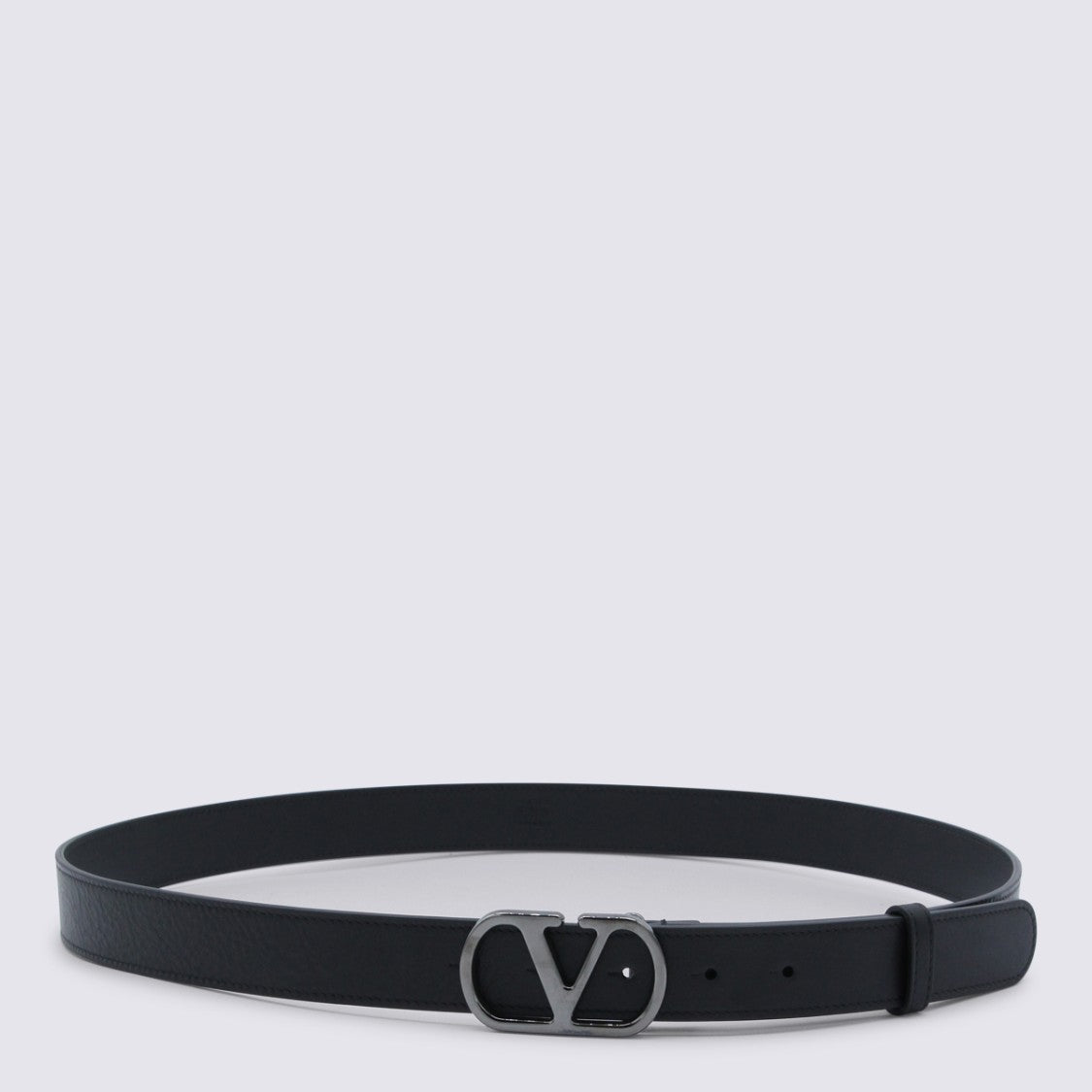 Valentino Garavani Timeless Black Belt With Polished Finish