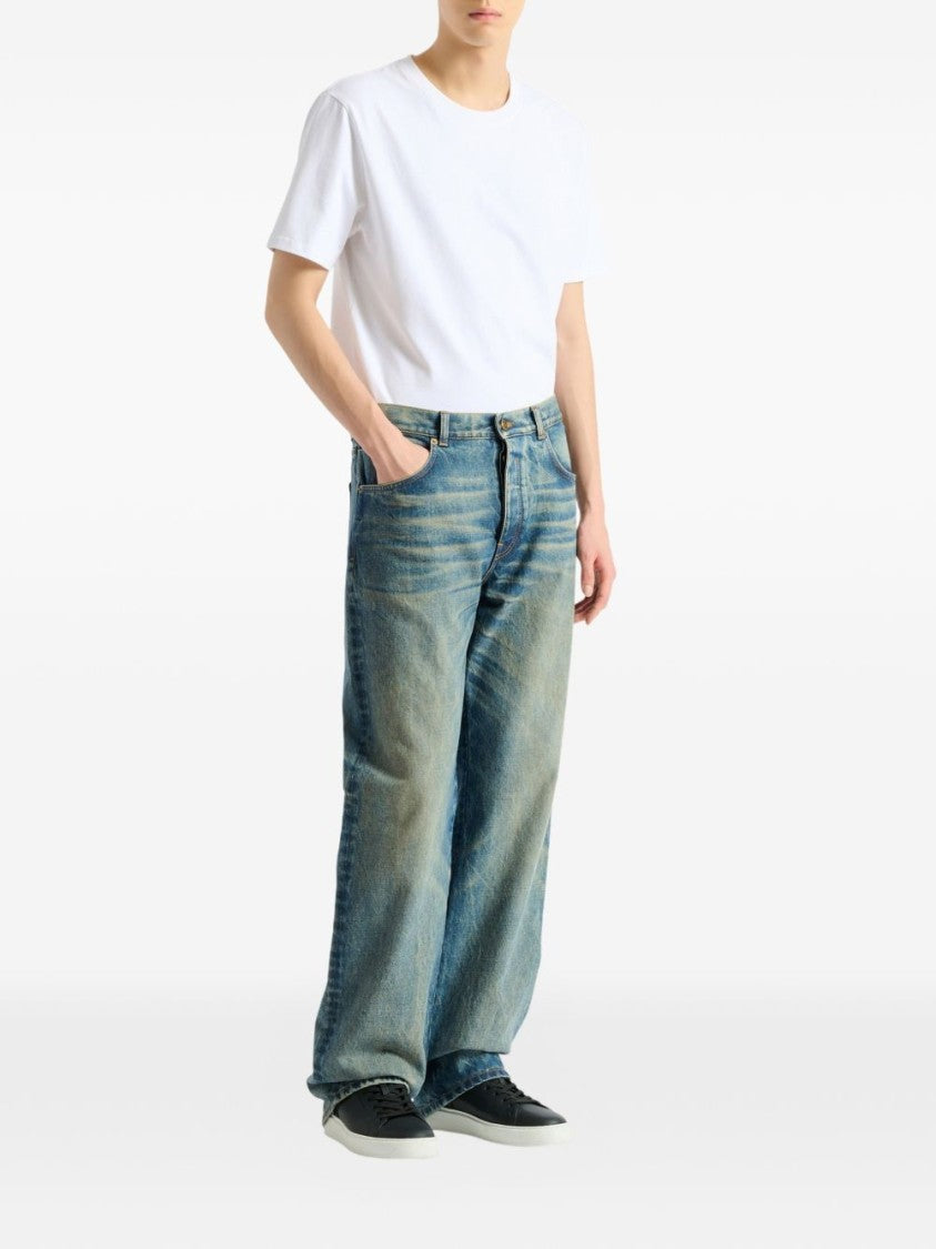 Balmain Vintage-Inspired Relaxed Fit Denim Jeans With Classic Five-Pocket Styling