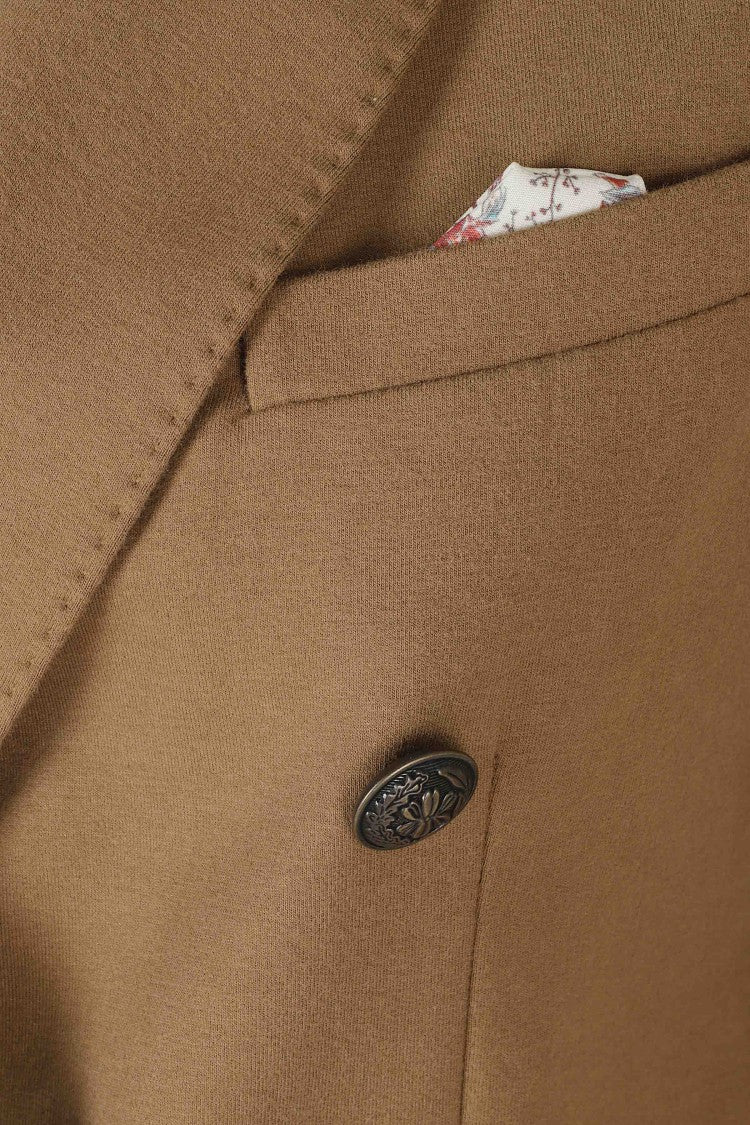 Circolo 1901 Brown Double-Breasted Flap Pocket Cotton Jacket
