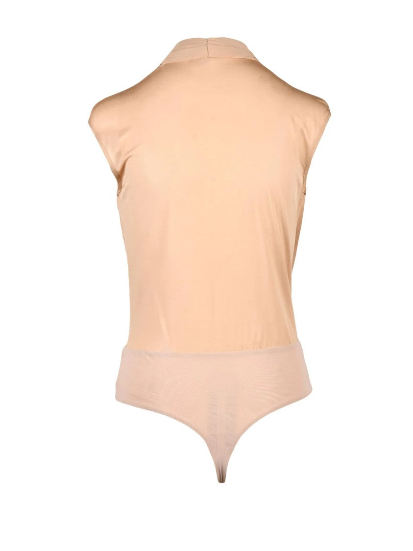 Max Mara Pink Viscose Draped Bodysuit
