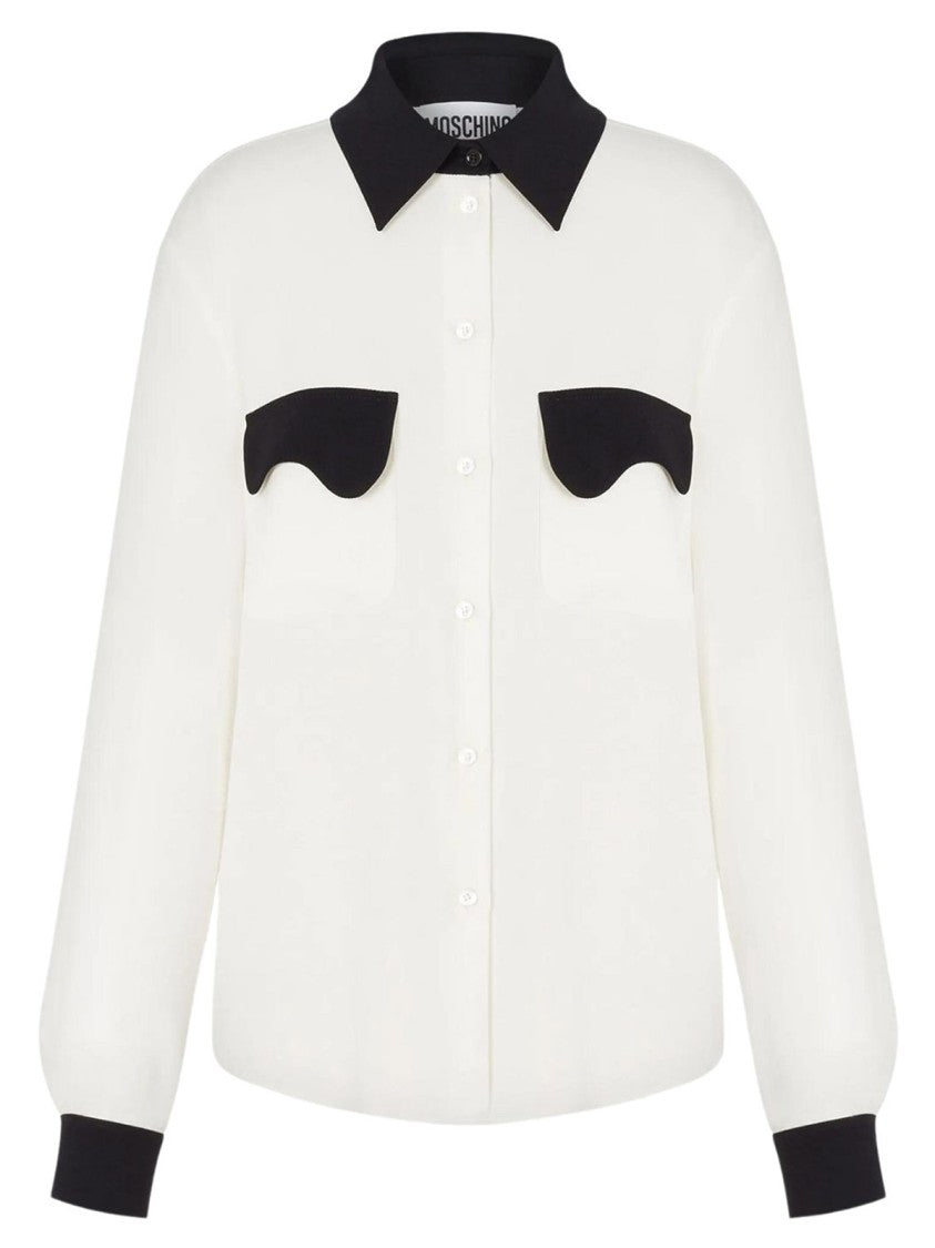 Moschino White Contrasting Collar Shirt
