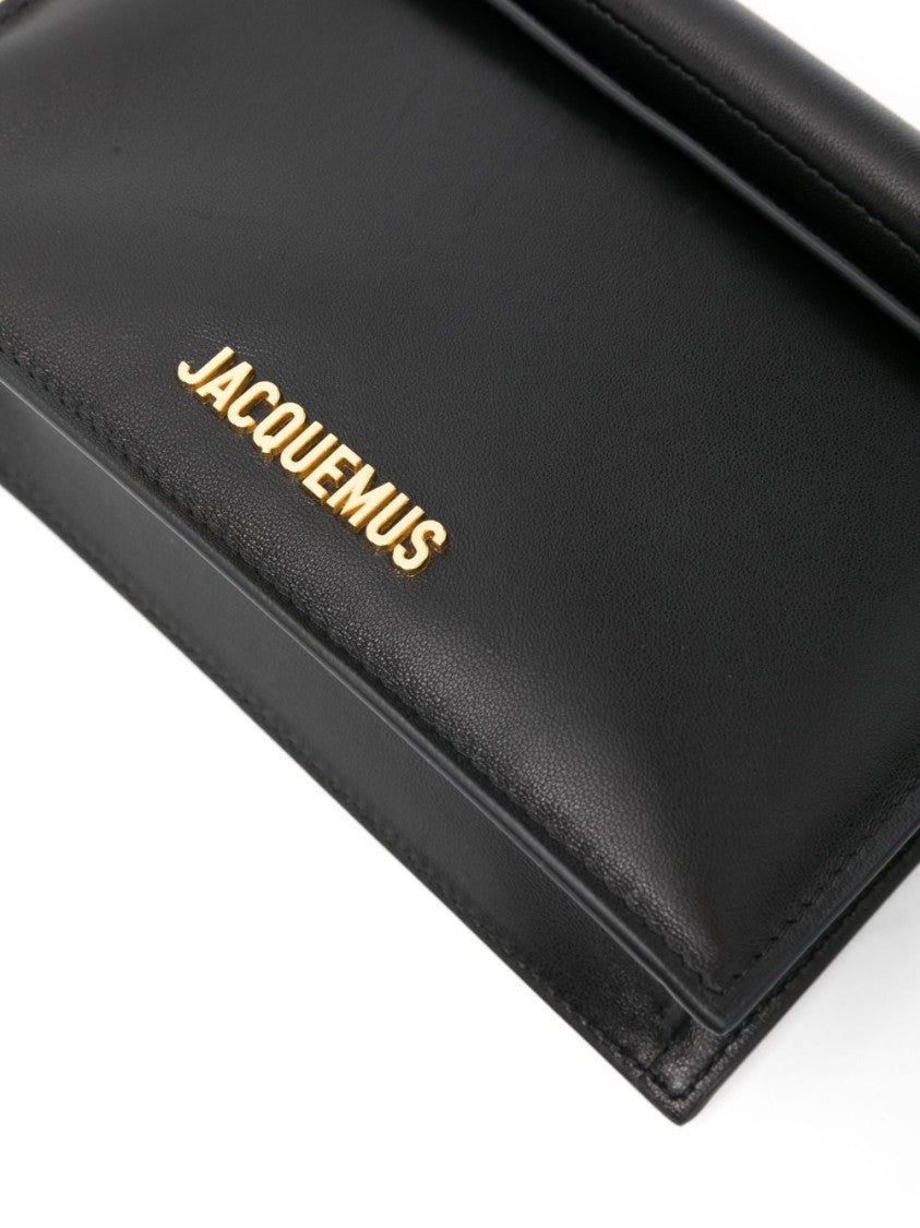 Jacquemus Black Rectangular Metallic Closure Shoulder Bag
