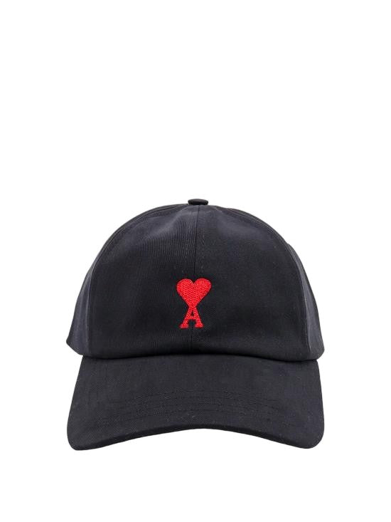 Ami Paris Black Cotton Baseball Cap