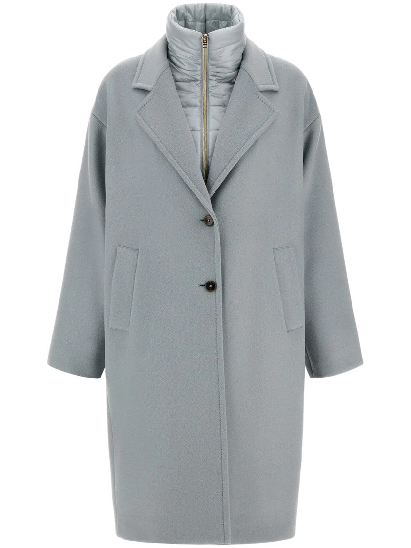 Herno Classic Grey Coat With Refined Silhouette