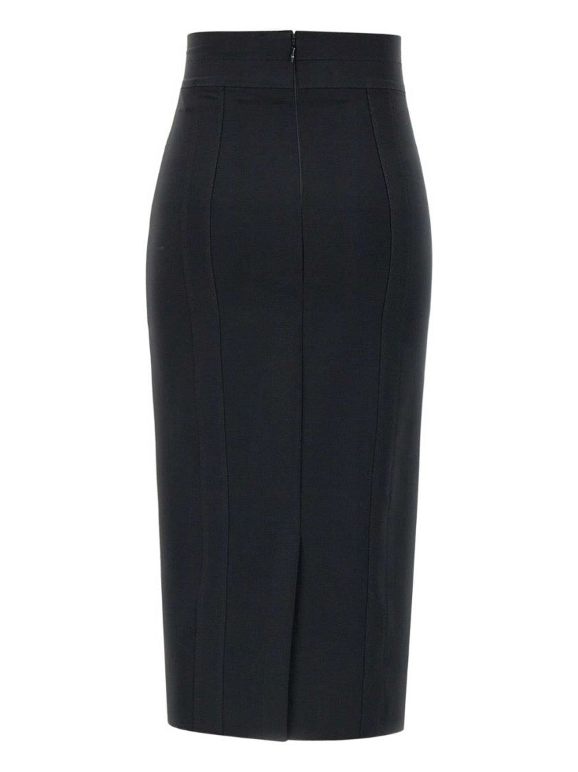 Elisabetta Franchi Mid-Length Black Skirt With Fitted Silhouette