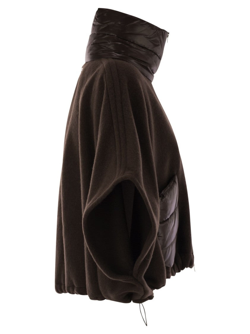 Herno Resort Poncho In Wool And Cashemre