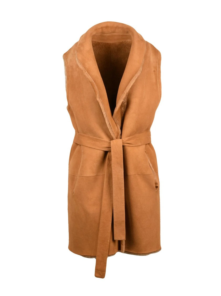 Desa 1972 Caramel Shearling Leather Vest