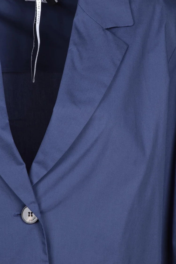 Marella Blue Cotton Elastane Short Women Jacket
