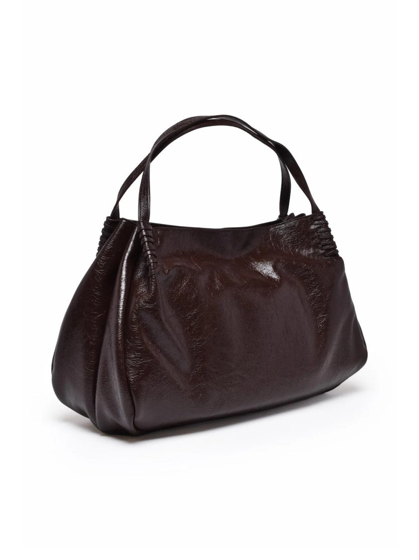 Ermanno Firenze Brown Polyurethane Vivian Shoulder Bag